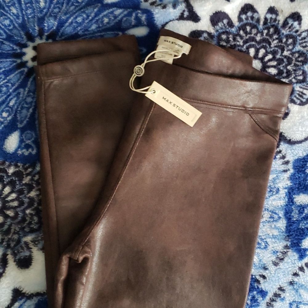 MAX STUDIO faux-leather leggings - Picture 6 of 13